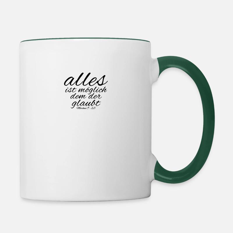 Bible verse - Contrasting Mug - white/dark green