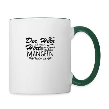 Le Seigneur est mon berger - Mug contrasté - blanc/vert foncé - Droite