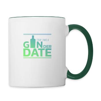 Today I Have a GINder Date - Gift Idea to Gin - Contrasting Mug - white/dark green - Right