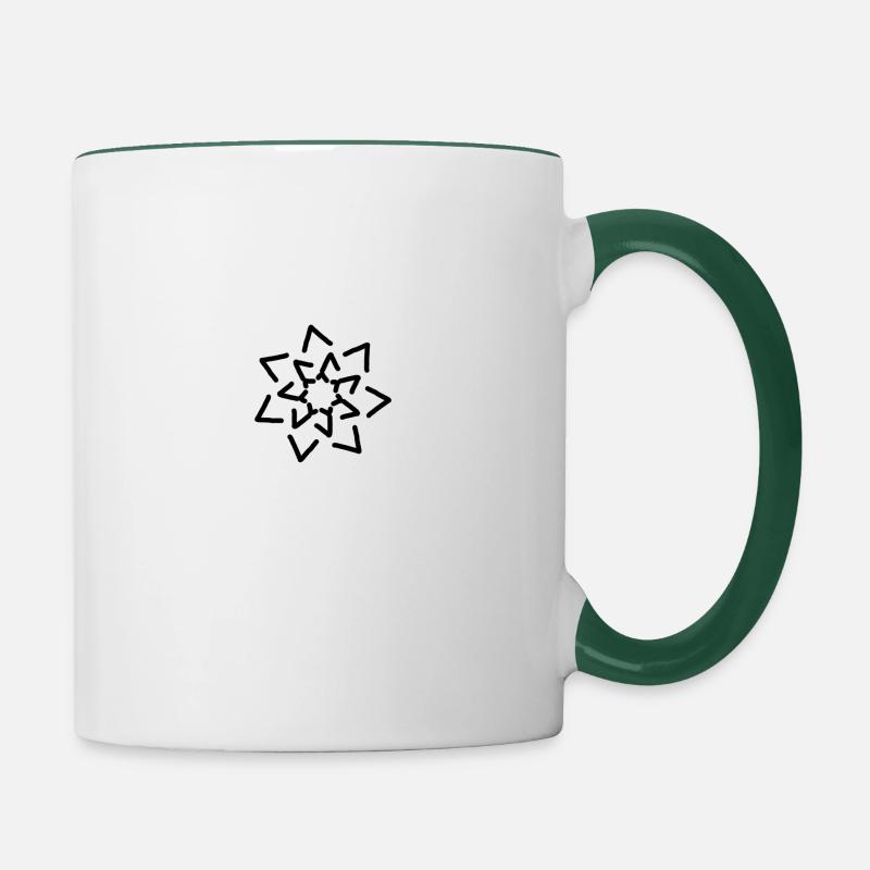 fleur - Mug contrasté - blanc/vert foncé