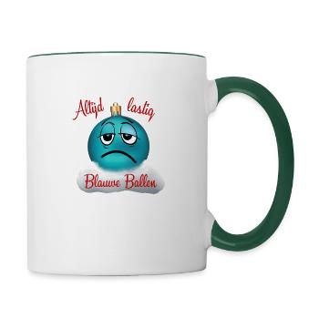 Boules de chandail de Noël mauvais Noël bleu - Mug contrasté - blanc/vert foncé - Droite