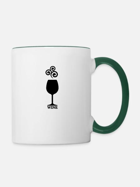 Wein - Tasse zweifarbig - Weiß/Dunkelgrün