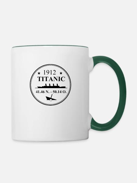 Titanisch - Tasse zweifarbig - Weiß/Dunkelgrün