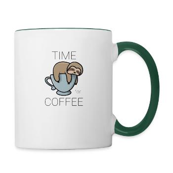 Time for Coffee - Tasse zweifarbig - Weiß/Dunkelgrün - Rechts