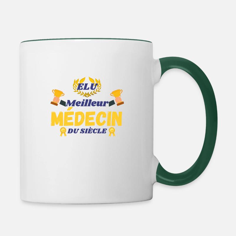 Elu meilleur médecin du siècle - Mug contrasté - blanc/vert foncé