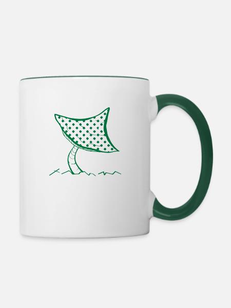 Fungus Outline - Tasse zweifarbig - Weiß/Dunkelgrün