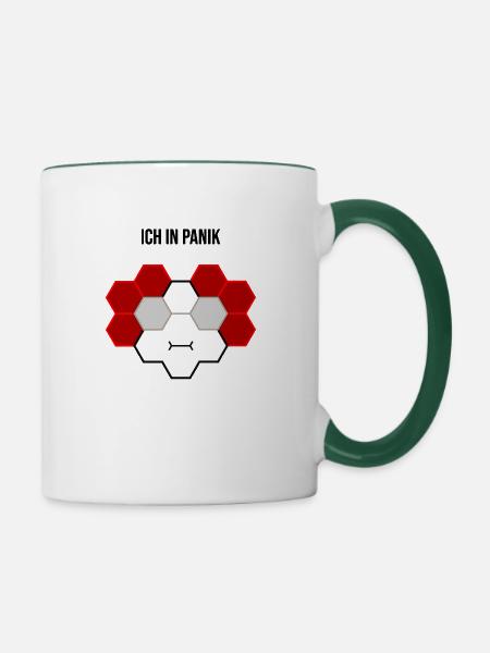 Ich in Panik - Tasse zweifarbig - Weiß/Dunkelgrün