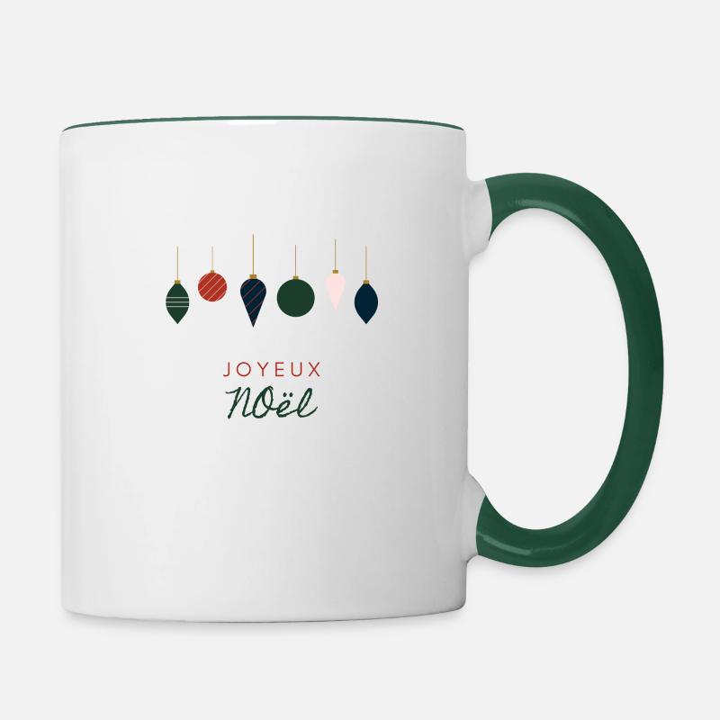 JOYEUX Noël - Mug contrasté - blanc/vert foncé