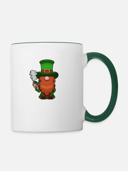 Koboldzwerg - Tasse zweifarbig - Weiß/Dunkelgrün