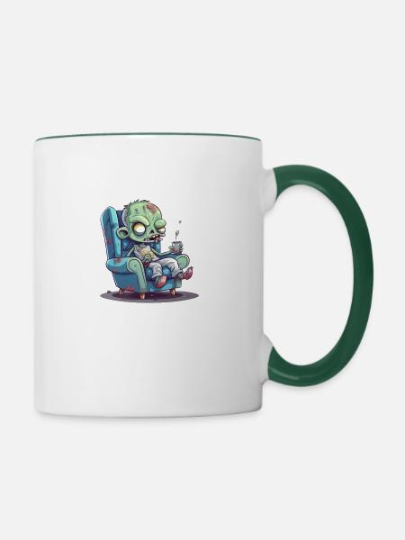 Die Zombie-Entspannung - Tasse zweifarbig - Weiß/Dunkelgrün