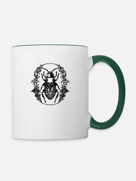 Insekten Krabbeltiere Arthropoden - Tasse zweifarbig - Weiß/Dunkelgrün