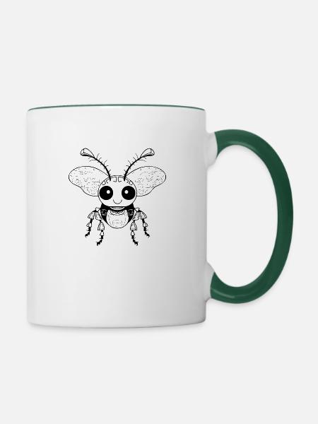 Insekten Krabbeltiere Arthropoden - Tasse zweifarbig - Weiß/Dunkelgrün