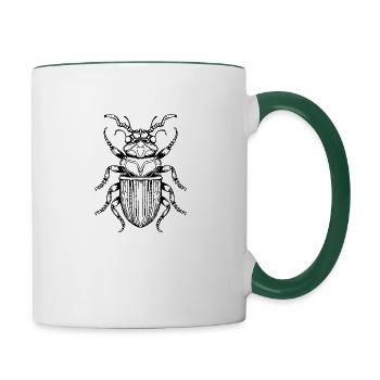 Insekten Krabbeltiere Arthropoden - Tasse zweifarbig - Weiß/Dunkelgrün - Rechts