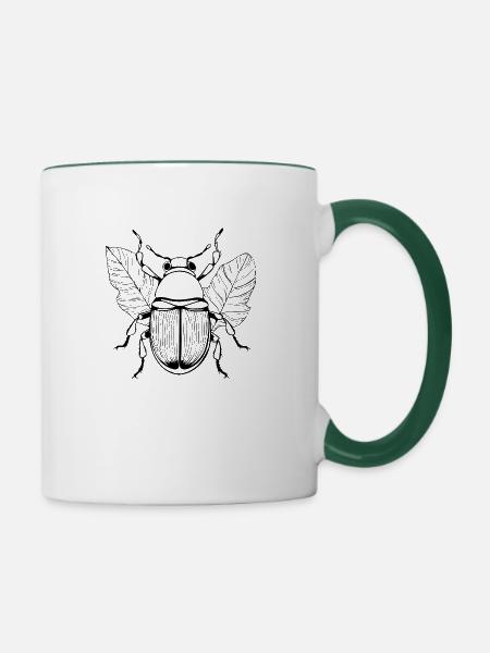 Insekten Krabbeltiere Arthropoden - Tasse zweifarbig - Weiß/Dunkelgrün