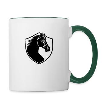 Horse Horse Head Pony - Contrasting Mug - white/dark green - Right