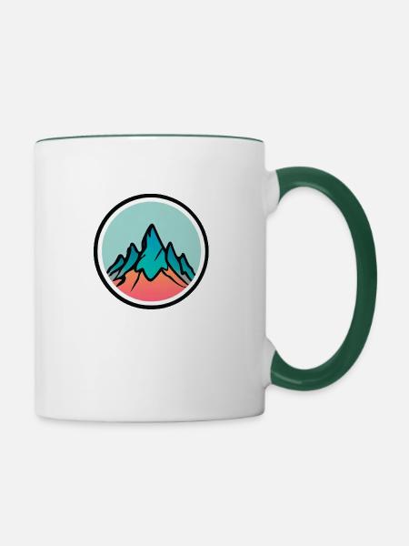 “Bergzauber mit KI” - Tasse zweifarbig - Weiß/Dunkelgrün