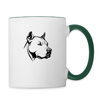 Pitbull - Mug contrasté - blanc/vert foncé - Droite
