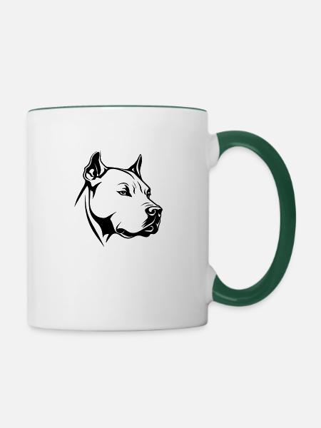 Pitbull - Tasse zweifarbig - Weiß/Dunkelgrün