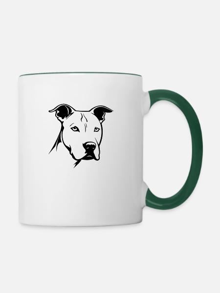 Pitbull - Tasse zweifarbig - Weiß/Dunkelgrün