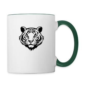 Tiger Big Cat - Contrasting Mug - white/dark green - Right
