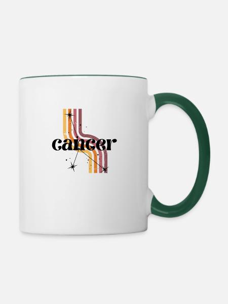 Krebs-Retrohoroskop - Tasse zweifarbig - Weiß/Dunkelgrün