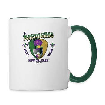 Mardi Gras Krewe Paintball Wisard - Contrasting Mug - white/dark green - Right