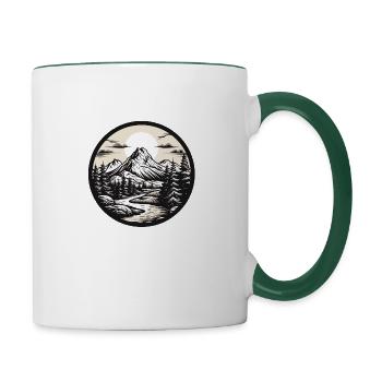 Snowy Peaks - Contrasting Mug - white/dark green - Right