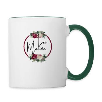The Floral Bride-Matching Tshirt - Contrasting Mug - white/dark green - Right