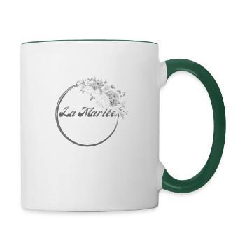 The White Floral Bride - Bride Gift Idea - Contrasting Mug - white/dark green - Right