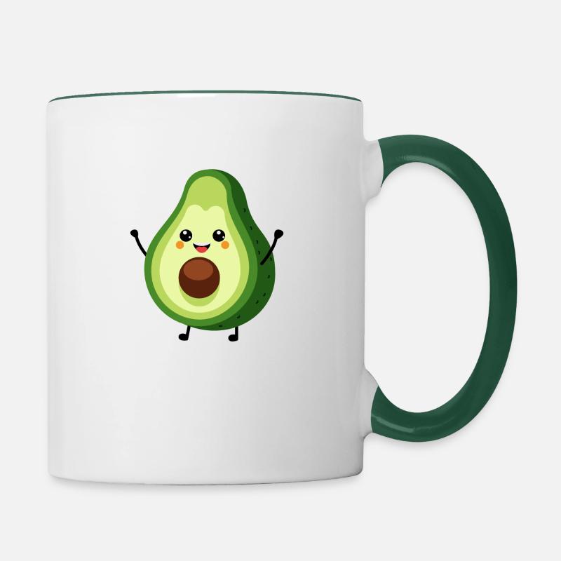 Avocat - Mug contrasté - blanc/vert foncé