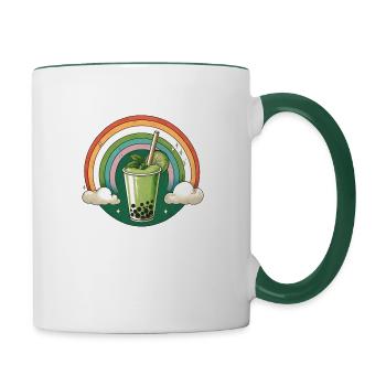 Boba Tea - Contrasting Mug - white/dark green - Right