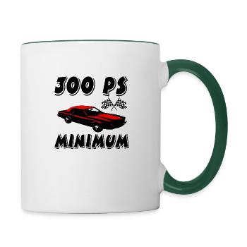 Auto - Tasse zweifarbig - Weiß/Dunkelgrün - Rechts