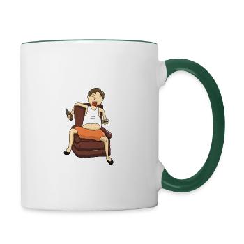 Couch Potato Beer WATCH TV - Contrasting Mug - white/dark green - Right