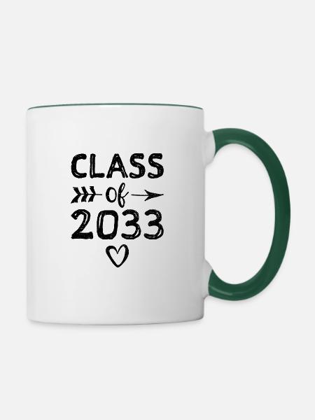 Class Of 2033 - Kindergarten - Tasse zweifarbig - Weiß/Dunkelgrün