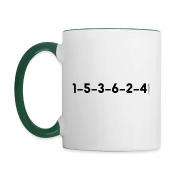 Séquence de tir R6 1–5–3–6–2–4 - Mug contrasté - blanc/vert foncé - Gauche