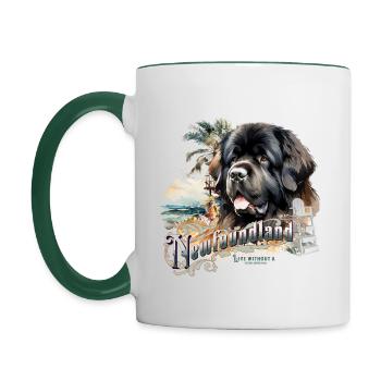 Neufundland - Tasse zweifarbig - Weiß/Dunkelgrün - Links