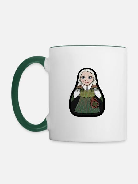 Losstinta - Tasse zweifarbig - Weiß/Dunkelgrün