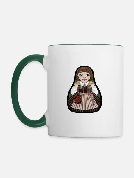 Höchste Int - Tasse zweifarbig - Weiß/Dunkelgrün
