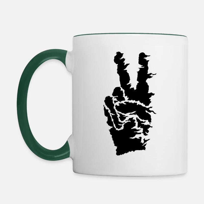 Peace sort - Contrasting Mug - white/dark green