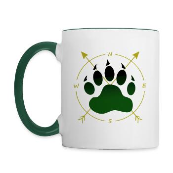 Tatze Jonibär - Tasse zweifarbig - Weiß/Dunkelgrün - Links