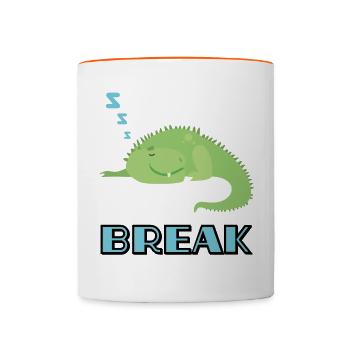 Pause - Mug contrasté - blanc/orange - Devant