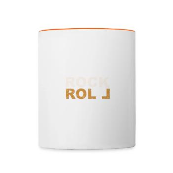 Rock and Roll (Typography Edition) - Mug contrasté - blanc/orange - Devant