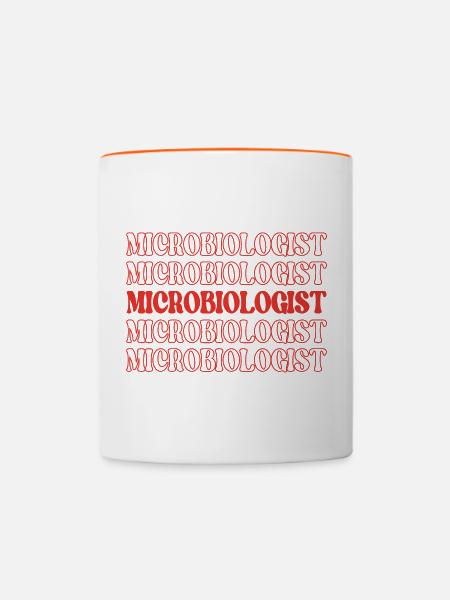 Mikrobiologe Mikrobenexperte Mikroskopisches Leben - Tasse zweifarbig - Weiß/Orange