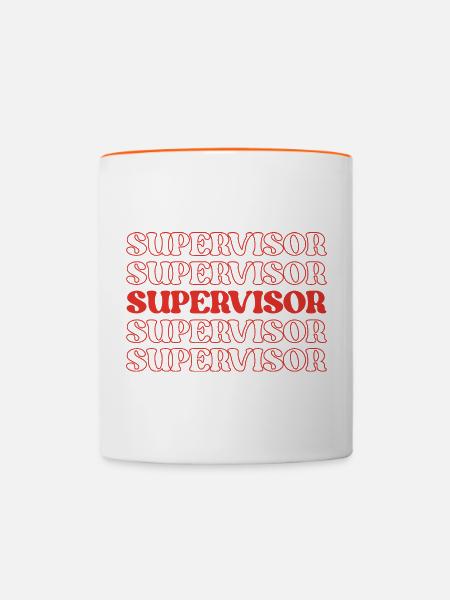 Vorgesetzter, Manager, Hauptleiter, Aufseher - Tasse zweifarbig - Weiß/Orange