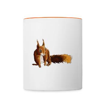 Squirrel 5 - Contrasting Mug - white/orange - Front