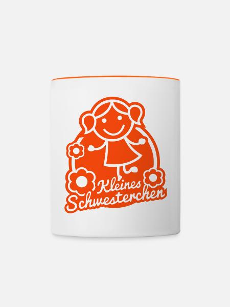 Kleines Schwesterchen (Emblem) - Tasse zweifarbig - Weiß/Orange