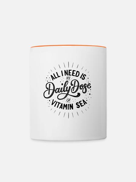 Vitamin Sea - Tasse zweifarbig - Weiß/Orange