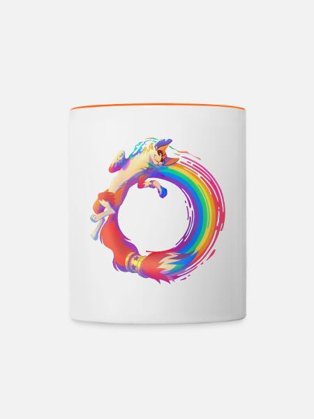Astrae Regenbogen-Pinsel - Tasse zweifarbig - Weiß/Orange