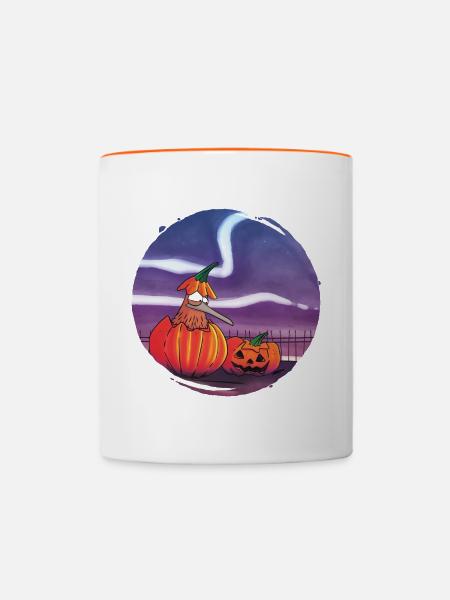Kiwi Halloween - Tasse zweifarbig - Weiß/Orange