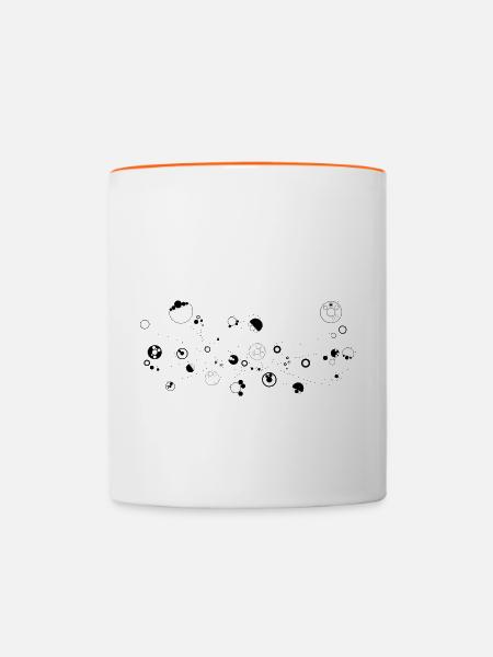 Mondscheiben Kosmos Muster - Tasse zweifarbig - Weiß/Orange